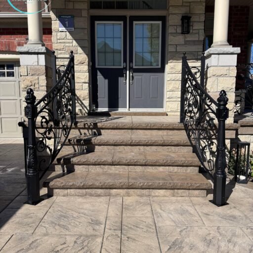 Decorative iron railing detail
